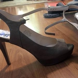 Taupe Sandal Heels, Nine West 8.5